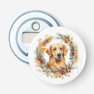 Décapsuleur Golden Retriever Christmas Wreath Festive Pup