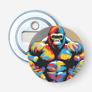 Décapsuleur Gorilla Bodybuilder Poids Lifter Pop Art Cartoon