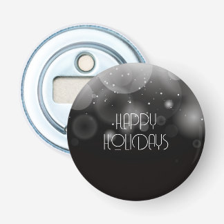 Décapsuleur Grandes bulles Bokeh noir Joyeuses Fêtes