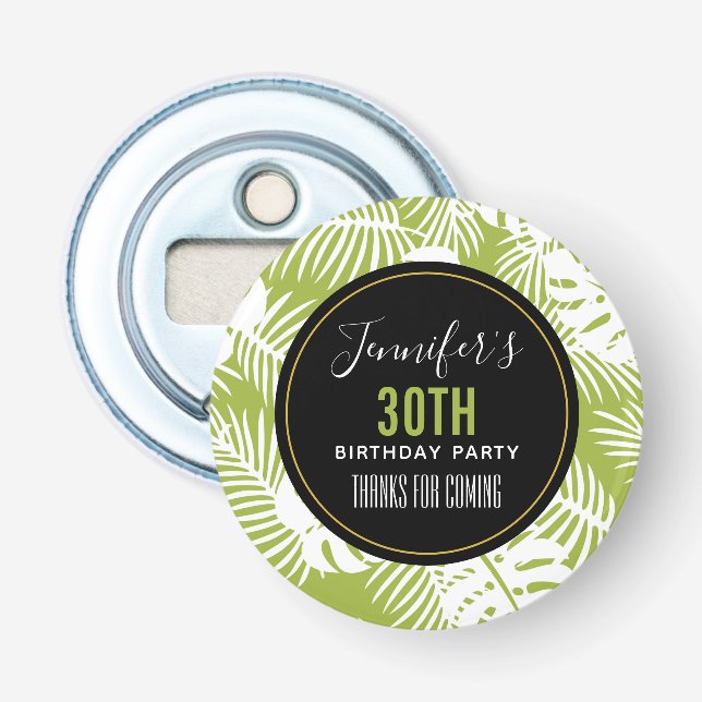 Décapsuleur Green Palm Feuille Tropical Motif Anniversaire Mer (Devant)