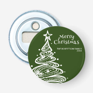 Décapsuleur Green White Christmas Tree Party