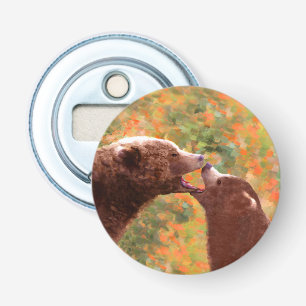 Décapsuleur Grizzly Bear Mom and Cub Painting - Wildlife Art