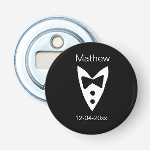 Décapsuleur groomsman ajouter nom année noir arc chemise crava