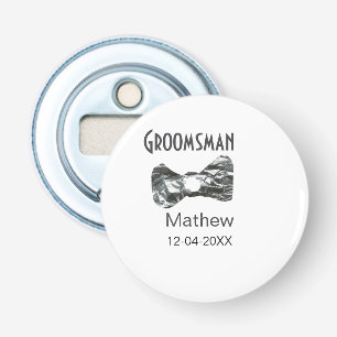 Décapsuleur Groomsman ajouter nom date année col gris arc text