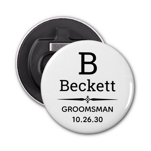 Décapsuleur Groomsman Monogrammed (Devant)