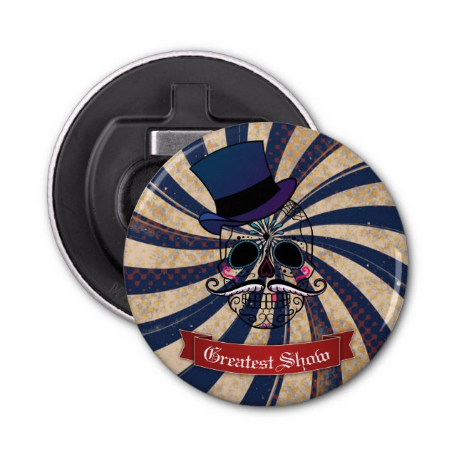 Décapsuleur Grunge Circus Sugar Skull Ringmaster Custom Text (Devant)