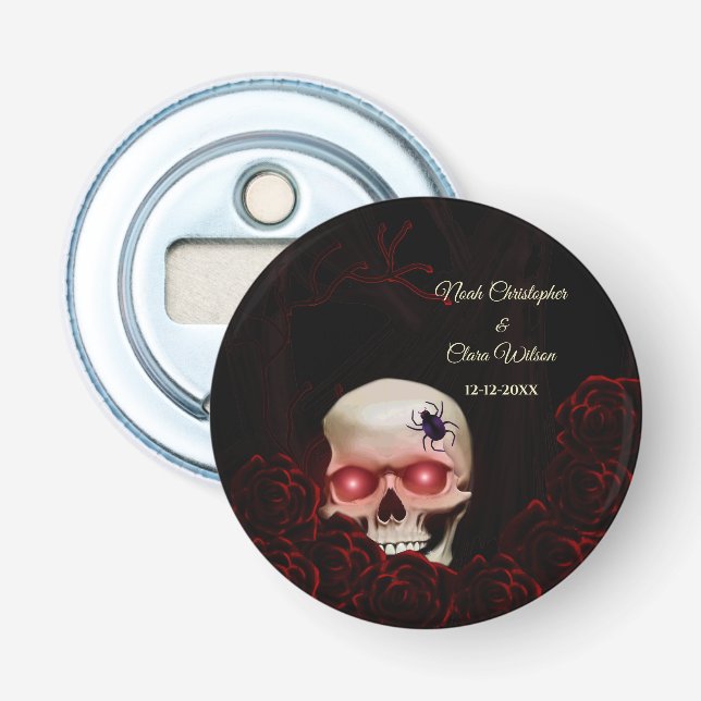 Décapsuleur Halloween gothique morose floral effrayant (Devant)