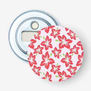 Décapsuleur Hibiscus Rouge, Fleurs Rouges, Motif De Fleurs