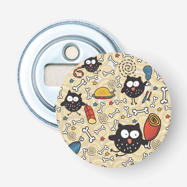 Décapsuleur Hibou avec le motif de viande (Devant)