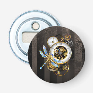 Décapsuleur Horloge à vapeur avec libellule mécanique