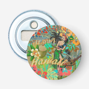 Décapsuleur Hula Vintage Floral Graphisme Floral Hawaii