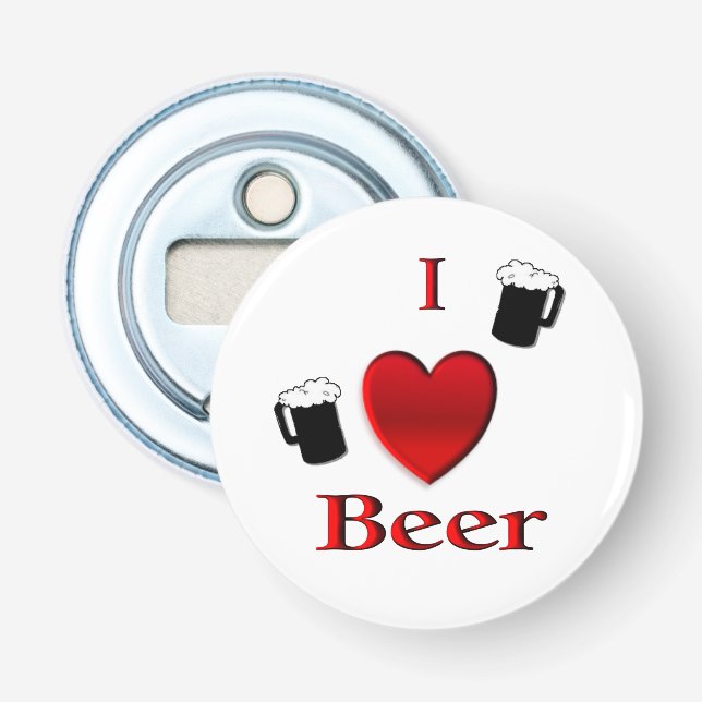 Décapsuleur I Heart Beer Design (Devant)