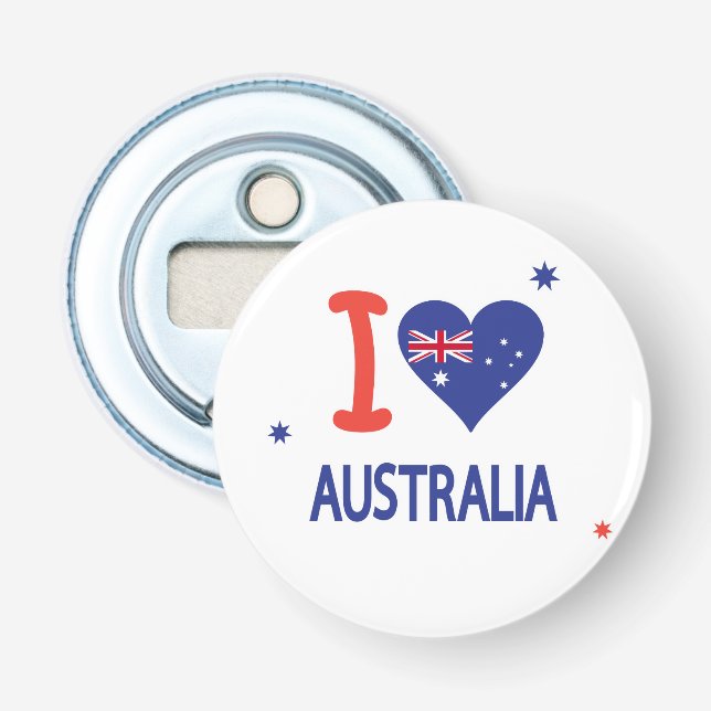 Décapsuleur "I LOVE AUSTRALIA" Australia Day 26 janvier (Devant)