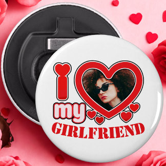 Décapsuleur I Love My Girlfriend Photo Texte personnalisé
