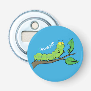 Décapsuleur Illustration de cartoon de chenille verte mignonne