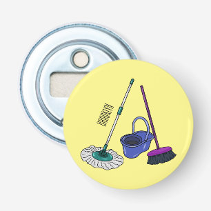 Décapsuleur Illustration de la bande dessinée Broom & mop