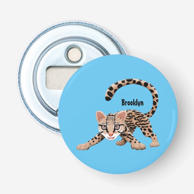 Décapsuleur Illustration d'ocelot mignon (Devant)