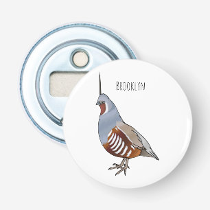 Décapsuleur Illustration d'oiseau de caille de montagne