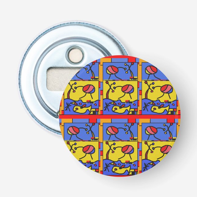 Décapsuleur Image avec art moderne poisson (Devant)