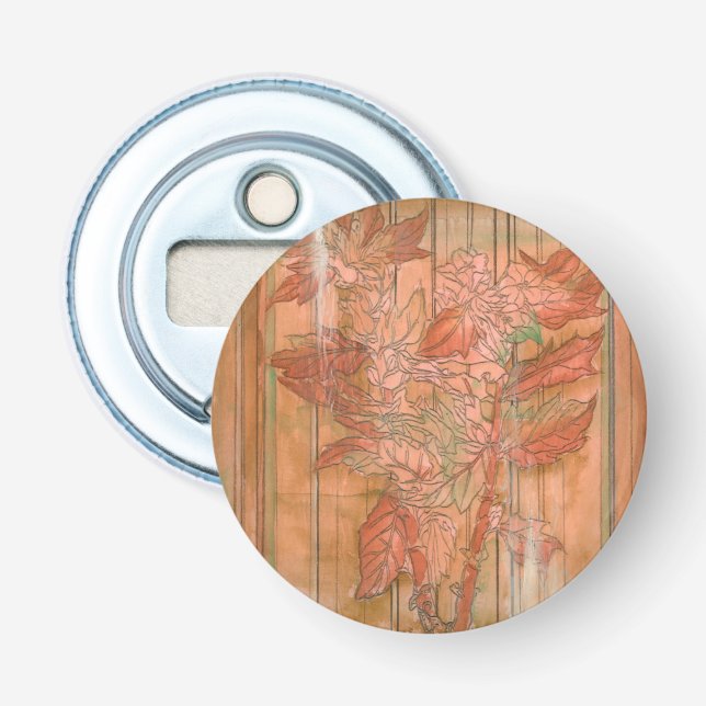 Décapsuleur Impression florale orange moderne sur Arrière - pl (Devant)