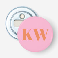 Initiales Personnalisées Monogramme Rose Orange Mo