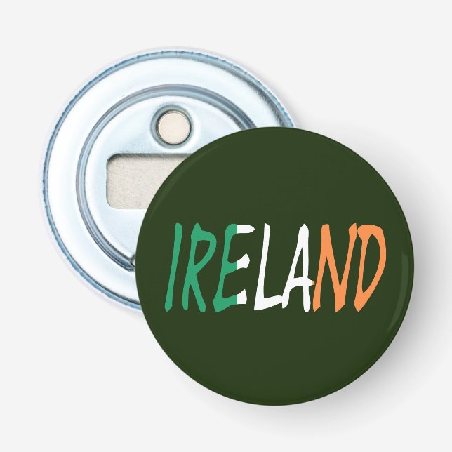 Décapsuleur Irlande surposée sur le pavillon irlandais (Devant)