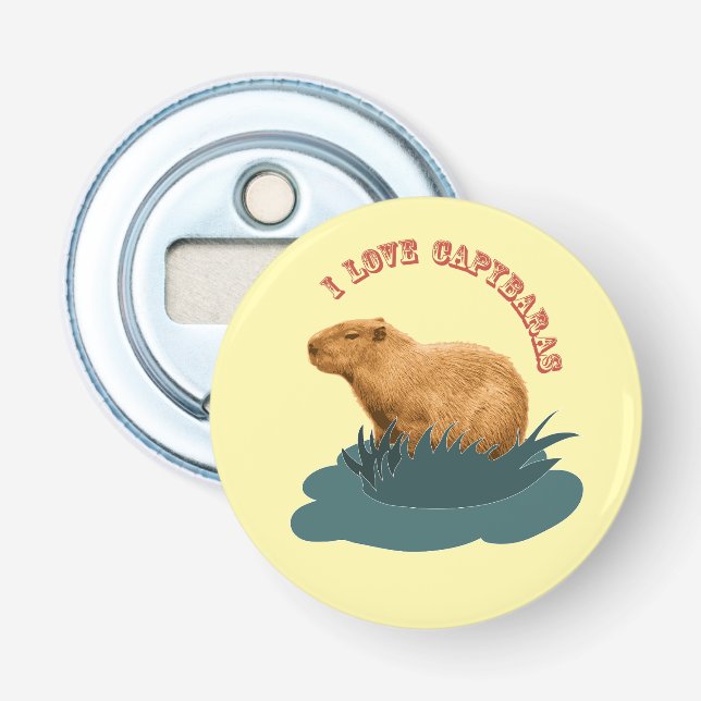 Décapsuleur J'adore les capybaras Amoureux de capybara mignon (Devant)