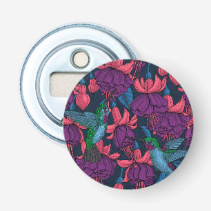 Décapsuleur Jardin des colibris en violet et bleu
