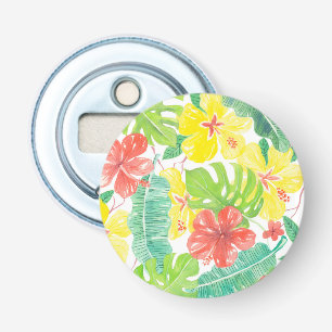 Décapsuleur Jardin tropical, plumeria hibiscus et feuilles de 
