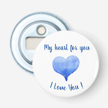 Je t'aime Coeur Bleu mignon Saint Valentin