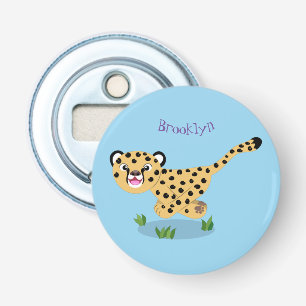 Décapsuleur Joli bébé guépard en cours de dessin animé illustr