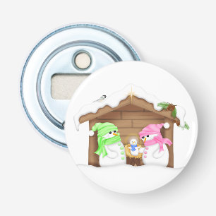 Décapsuleur Joli Crèche de Noël Bonhomme de Neige