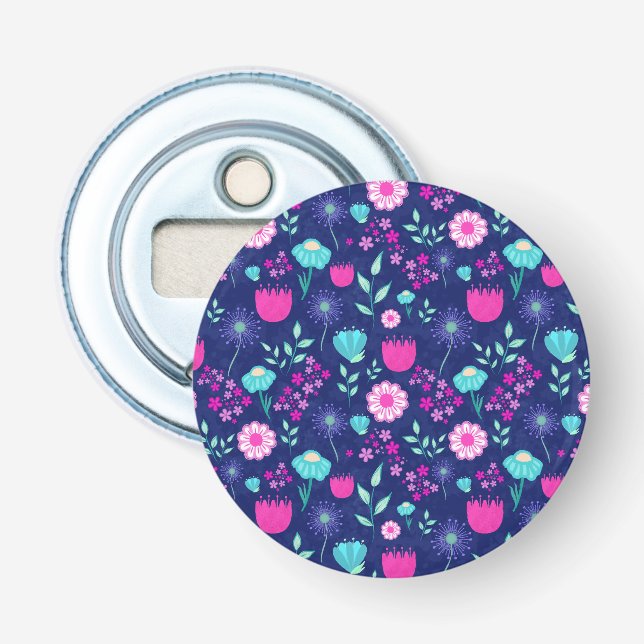 Décapsuleur Joli fond à motif floral (Devant)