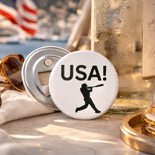 Décapsuleur Joueur de baseball américain utilisant un point co