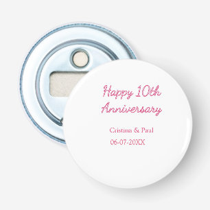 Décapsuleur Joyeux 10ème anniversaire de mariage simple nom mi