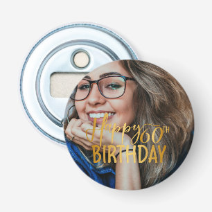 Décapsuleur Joyeux 60e anniversaire Script photo personnalisée