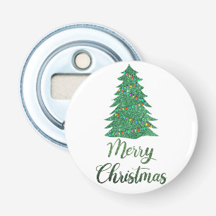 Décapsuleur Joyeux arbre de Noël - parties scintillant verte