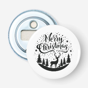 Décapsuleur Joyeux Noël classique Cerfs et Arbre Design Art