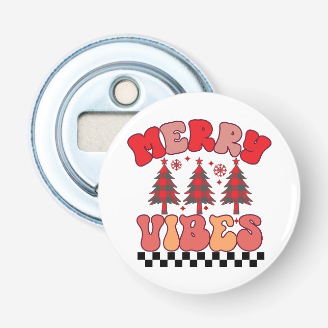 Décapsuleur Joyeux Vibes Retro Vacances de Noël Super (Devant)