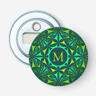 Décapsuleur Kaleidoscope Monogrammé Orné de Vert Émeraude