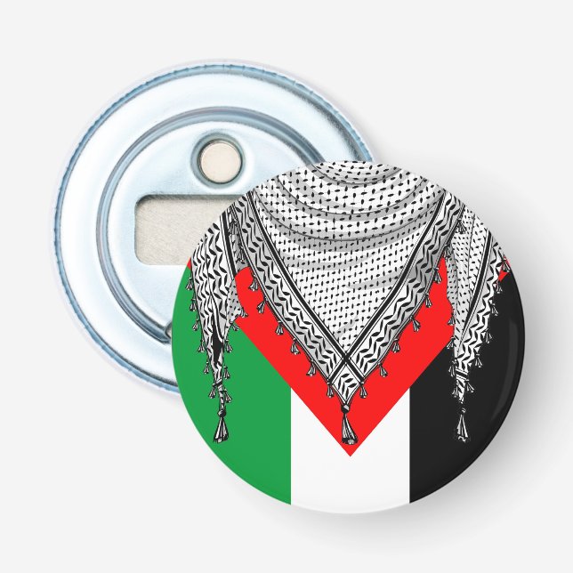 Décapsuleur Keffiyeh Écharpe palestinienne tissu traditionnel (Devant)