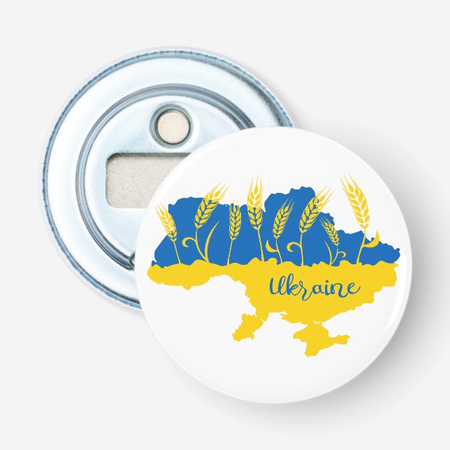 Décapsuleur La typographie ukrainienne et l'oreille au blé sur (Devant)