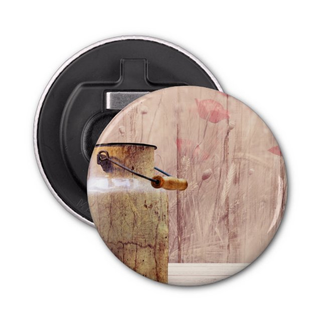 Décapsuleur Lait rustique peut style rustique sur bois (Devant)