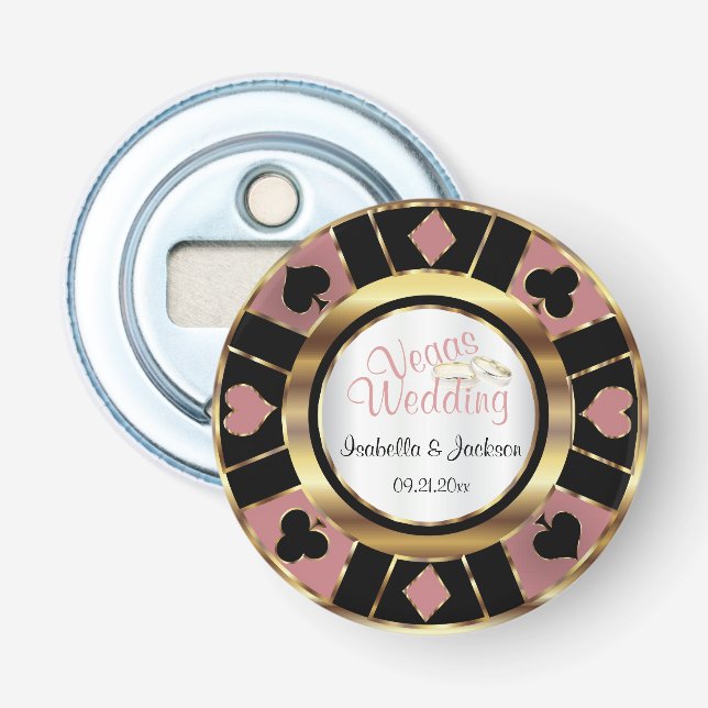 Décapsuleur Las Vegas Styled Mariage Dusty Rose Gold (Devant)
