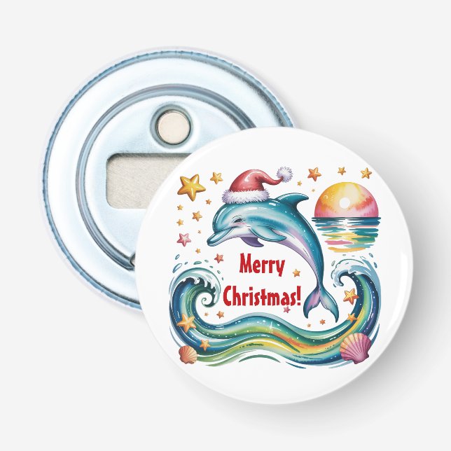 Décapsuleur Le dauphin de Noël au paradis tropical (Devant)