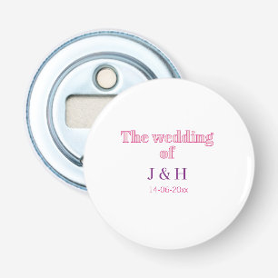 Décapsuleur Le mariage du couple nom initiale lettre date
