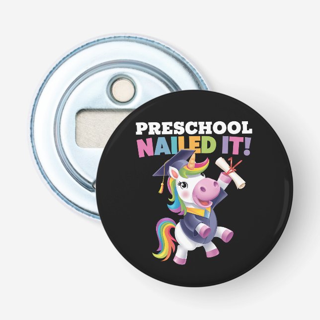 Décapsuleur Le préscolaire l'a cloué Unicorn Graduation Cap (Devant)