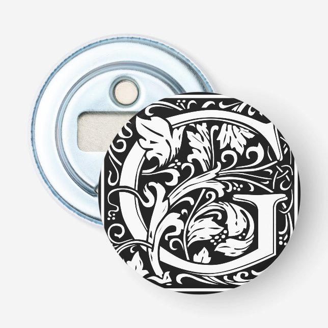 Décapsuleur Lettre G Monogramme médiéval Art Nouveau (Devant)