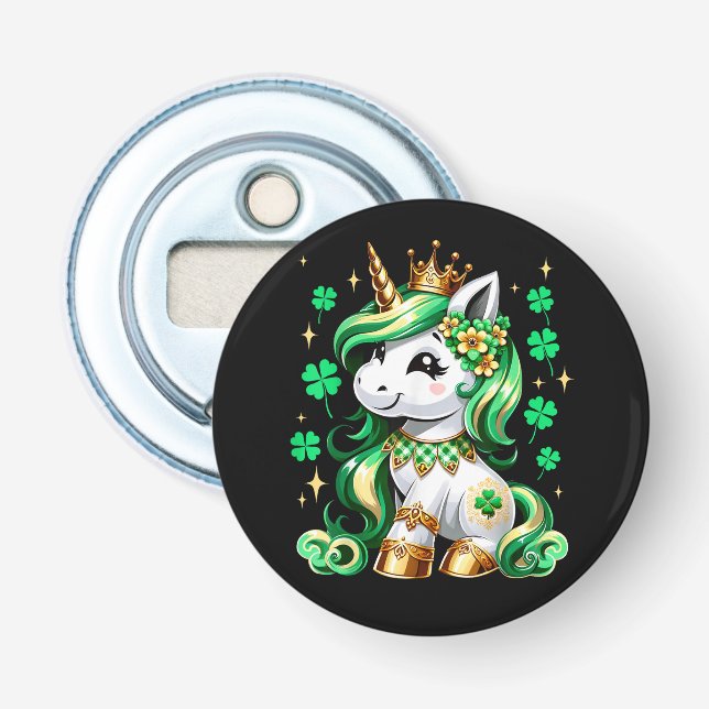 Décapsuleur Licorne Mignonne Trèfle St Patrick  (Devant)