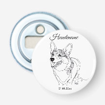 Ligne d'art de Corgi chien personnalisé